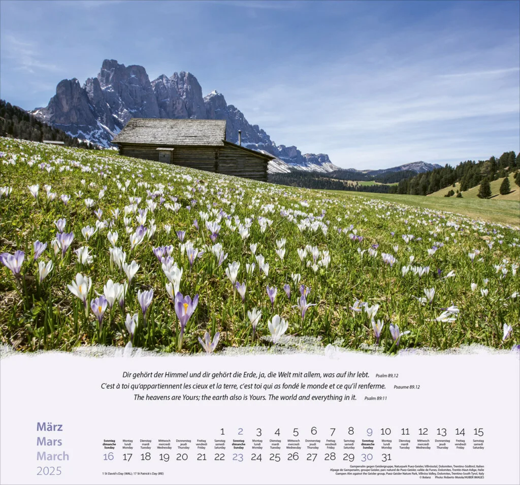 Berge-Montagnes-Mountains 2025 Wandkalender – Bild 4