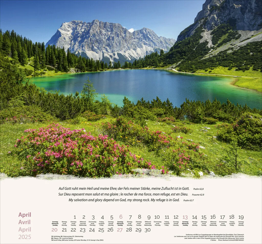 Berge-Montagnes-Mountains 2025 Wandkalender – Bild 5
