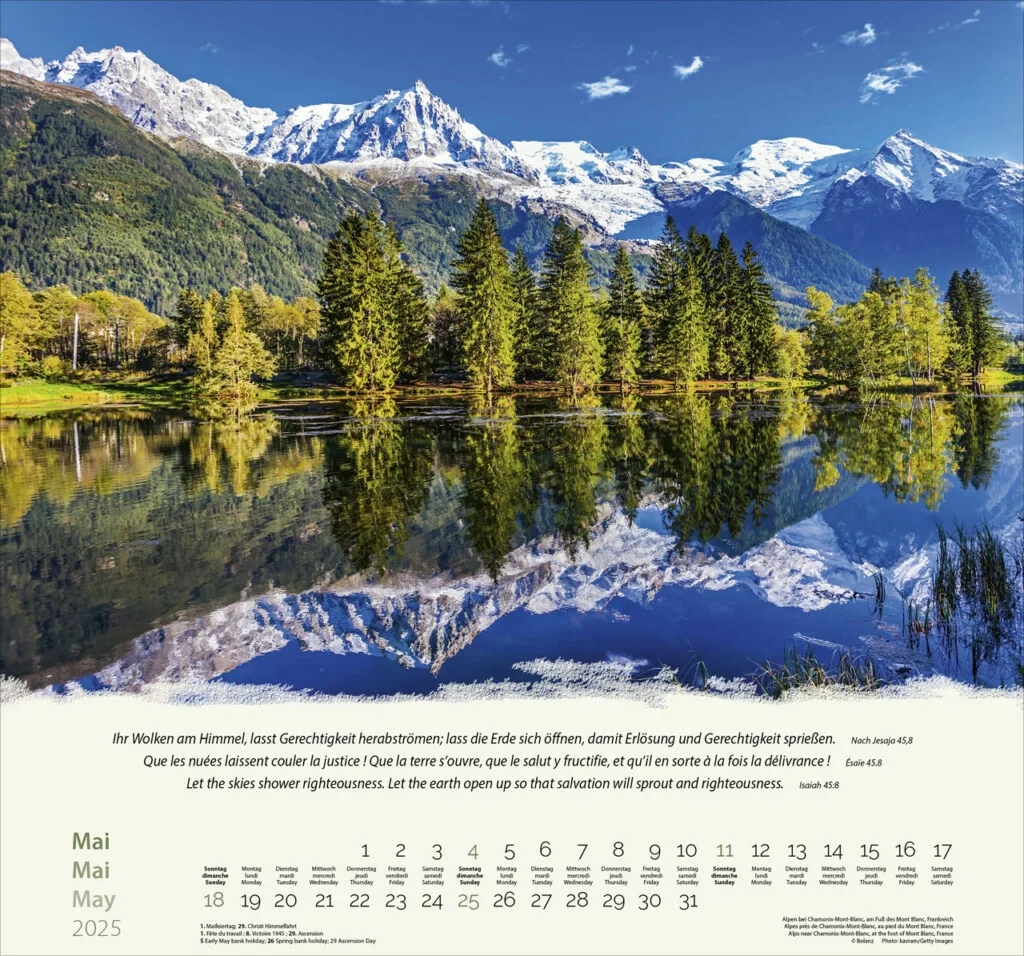 Berge-Montagnes-Mountains 2025 Wandkalender – Bild 6