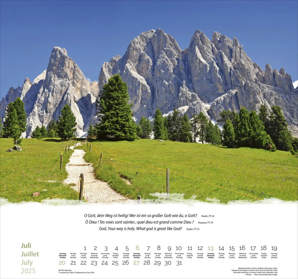 Berge-Montagnes-Mountains 2025 Wandkalender – Bild 8