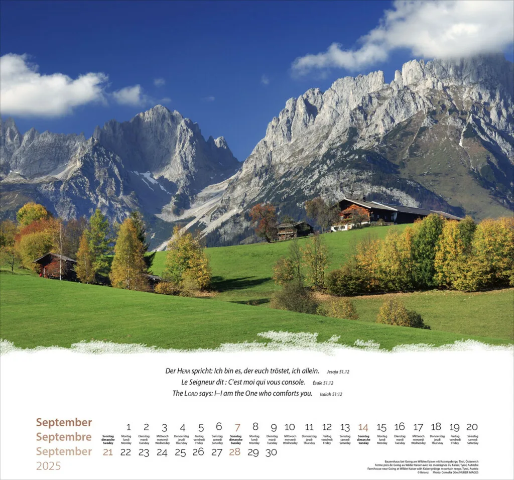 Berge-Montagnes-Mountains 2025 Wandkalender – Bild 10
