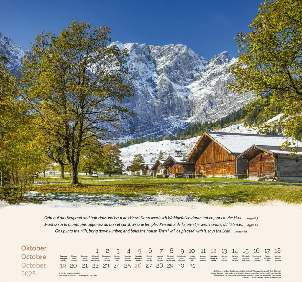 Berge-Montagnes-Mountains 2025 Wandkalender – Bild 11