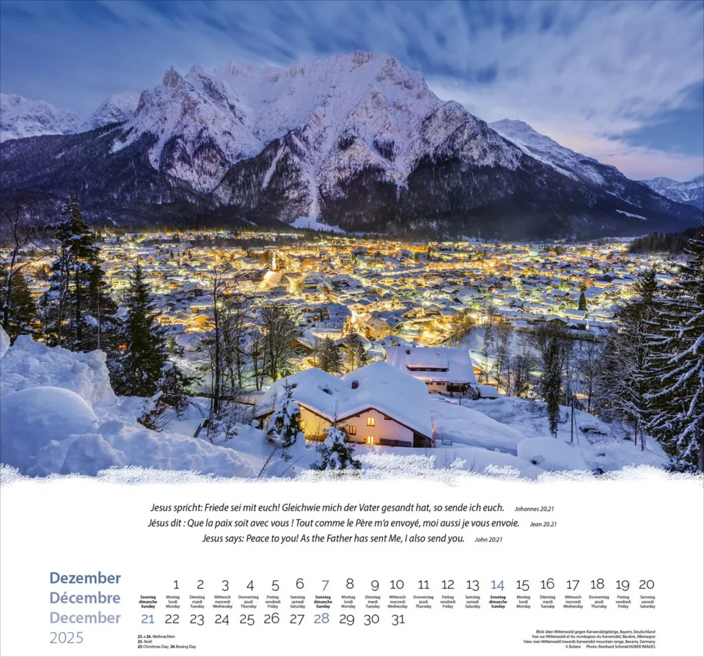 Berge-Montagnes-Mountains 2025 Wandkalender – Bild 13